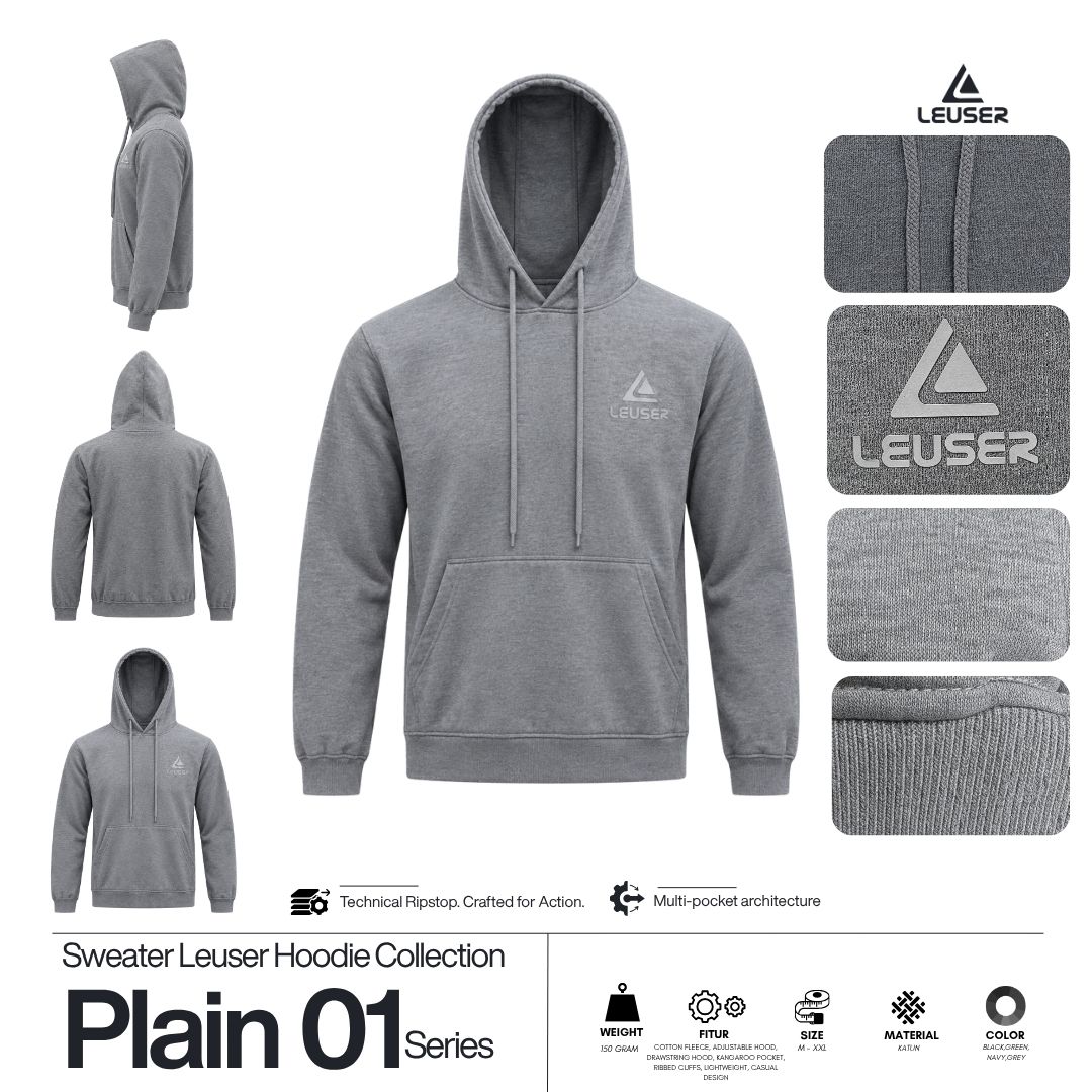 HOODIE LEUSER S. PLAIN 01
